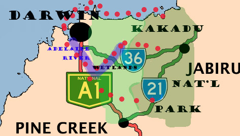 Northern Territory map showing the 